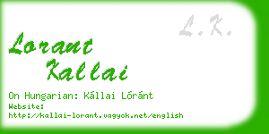 lorant kallai business card