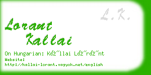 lorant kallai business card